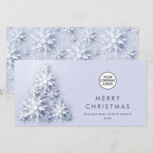 Minimalistische Schneeflocken Weihnachtsbaum Grußk Feiertagskarte