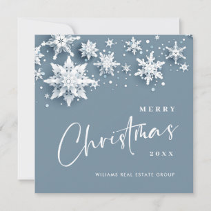 Minimalistische Schneeflocken Weihnachtsgruß Feiertagskarte