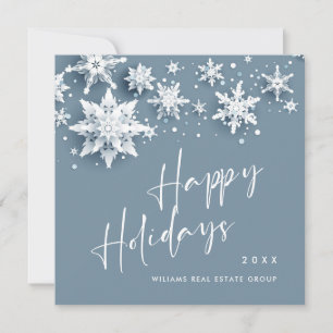 Minimalistische Schneeflocken Weihnachtsgrüße Feiertagskarte