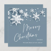 Minimalistische Schneeflocken Weihnachtsgrüße Feiertagskarte (Vorne/Hinten)