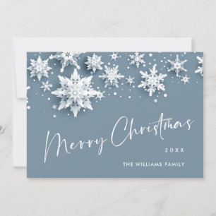 Minimalistische Schneeflocken Weihnachtsgrüße Feiertagskarte