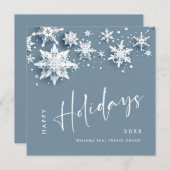 Minimalistische Schneeflocken Weihnachtsgrüße Feiertagskarte (Vorne/Hinten)