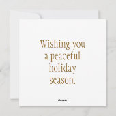 Minimalistische Schneepinne Feiertagskarte (Rückseite)