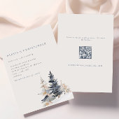 Minimalistische Schneewinterbäume QR-Hochzeit Einladung