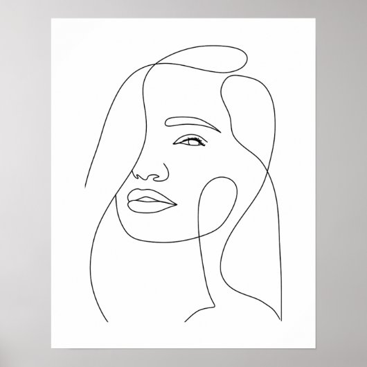 Minimalistische Schöne Frauenkunst Kunst Poster (Vorne)