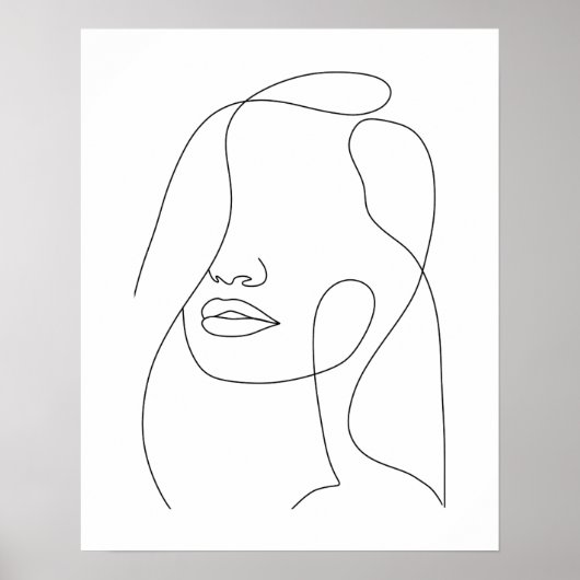 Minimalistische Schöne Frauenkunst Kunst Poster (Vorne)