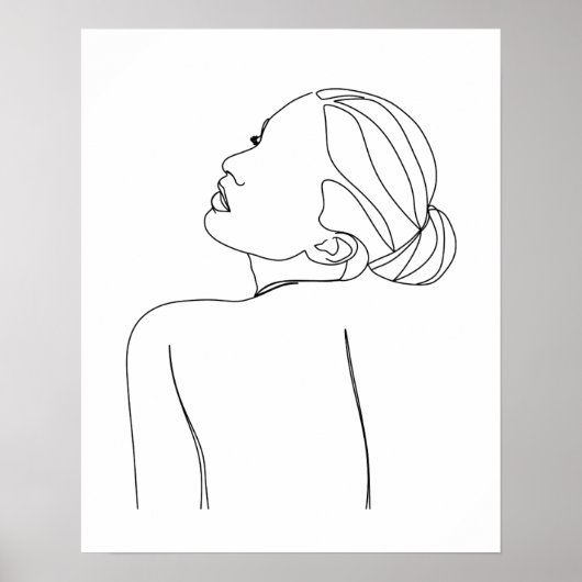 Minimalistische Schöne Frauenkunst Kunst Poster (Vorne)