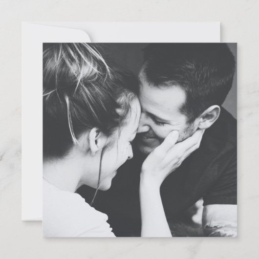 Minimalistische Schreibmaschine Black Kraft Weddin Save The Date (Rückseite)