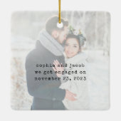 Minimalistische Schreibmaschine | Erste Weihnachte Keramikornament (Rückseite)