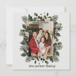 Minimalistische Schreibmaschine Frohe Weihnachte Feiertagskarte