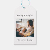 Minimalistische Schreibmaschine | Frohe Weihnachte Geschenkanhänger (Vorderseite)