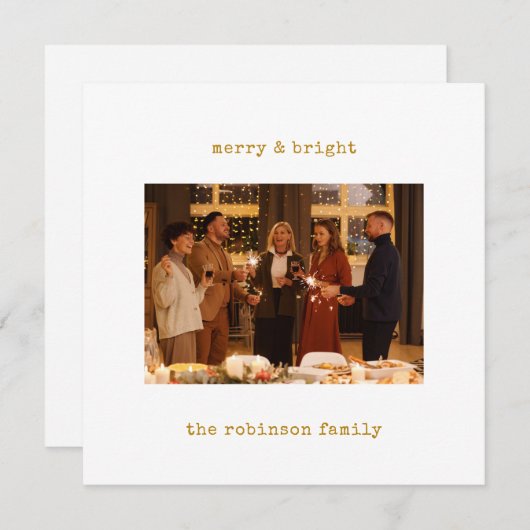 Minimalistische Schreibmaschine Frohe Weihnachten  (Vorne/Hinten)