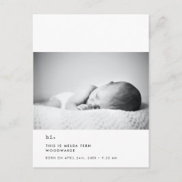Minimalistische Schreibmaschine Hi new baby Foto Postkarte