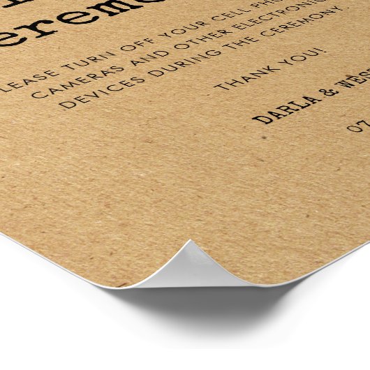 Minimalistische Schreibmaschine Hochzeitsfeier ohn Poster (Ecke)