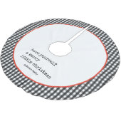 Minimalistische Schreibmaschine Kariert Merry Litt Polyester Weihnachtsbaumdecke (Schrägansicht)