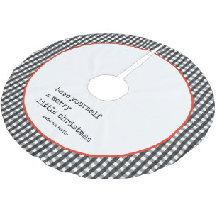 Minimalistische Schreibmaschine Kariert Merry Litt Polyester Weihnachtsbaumdecke