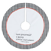 Minimalistische Schreibmaschine Kariert Merry Litt Polyester Weihnachtsbaumdecke (Vorderseite)