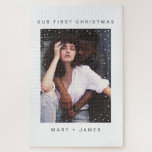 Minimalistische Schreibmaschine | Leichtes und Ver Puzzle<br><div class="desc">Minimalistische Schreibmaschine | Leichtes und Verheiratetes Foto personalisiertes erwachsenes 1000  Hochzeitsjigsägenpuzzle</div>