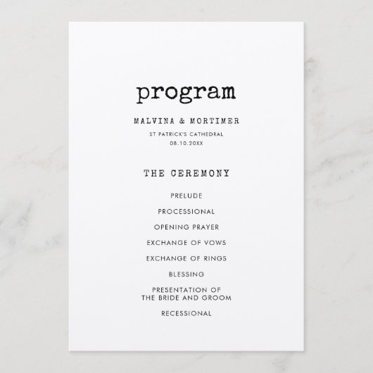 Minimalistische Schreibmaschine Programm (Vorderseite)