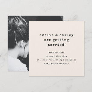 Minimalistische Schreibmaschine Retro Elfenbein Ho Save The Date