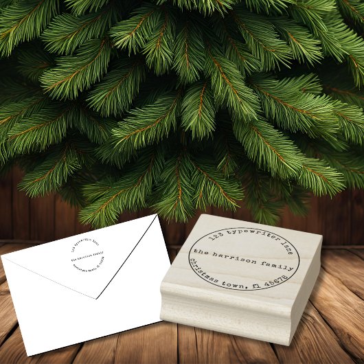 Minimalistische Schreibmaschine Weihnachtsbaum Bri Gummistempel
