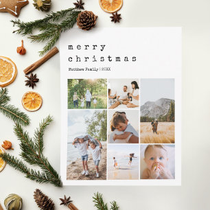Minimalistische Schreibmaschinen-Weihnachtsfamilie Feiertagskarte