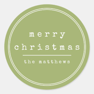 Minimalistische Schreibmaschinenfamilie Green Runder Aufkleber