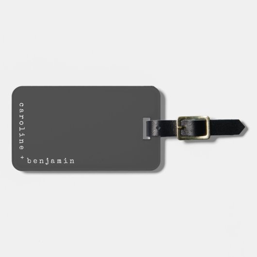 Minimalistische Schreibmaschinenschrift Typografy Gepäckanhänger (Vorderseite horizontal)