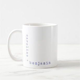 Minimalistische Schreibmaschinentypografie Eckname Kaffeetasse