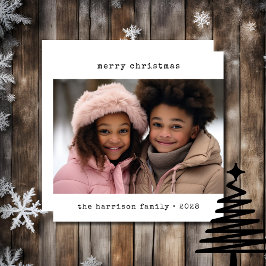 Minimalistische Schreibmaschinenweihnachtszeit Feiertagskarte