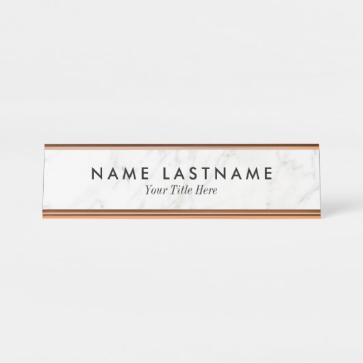 Minimalistische Schreibtisch-Namensschild aus weiß Schreibtischnamensplakette (Vorderseite )