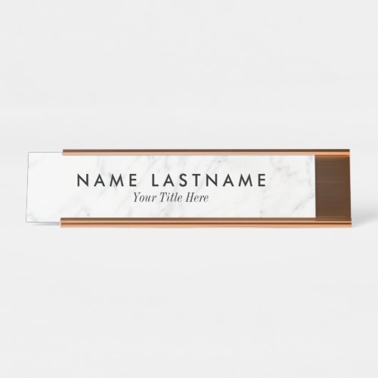 Minimalistische Schreibtisch-Namensschild aus weiß Schreibtischnamensplakette (Vorderseite )