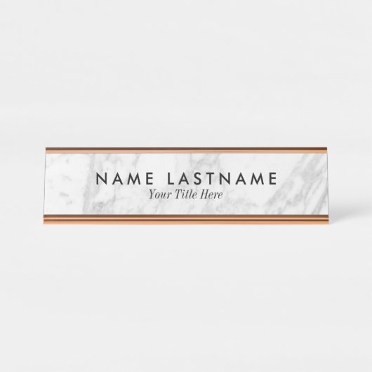 Minimalistische Schreibtisch-Namensschild aus weiß Schreibtischnamensplakette (Vorderseite )