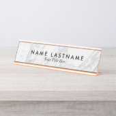 Minimalistische Schreibtisch-Namensschild aus weiß Schreibtischnamensplakette (Vorderseite )
