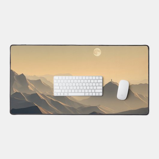 Minimalistische Schreibtischmatte - Vollmond-Abent (Tastatur & Maus)