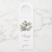 Minimalistische Schrift, Aquarellschneekegel Flaschenanhänger (Rückseite)