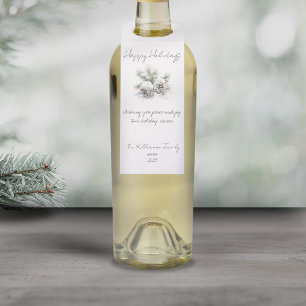 Minimalistische Schrift, Aquarellschneekegel Flaschenanhänger