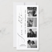 Minimalistische Schrift Foto-Lesezeichen Elegante  Save The Date (Vorderseite)