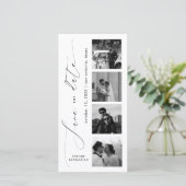 Minimalistische Schrift Foto-Lesezeichen Elegante  Save The Date (Stehend Vorderseite)