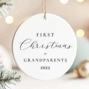 Minimalistische Schrift Großeltern Weihnachtsschmu Keramik Ornament