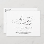 Minimalistische Schrift, Hochzeitseinladung - Aufs Postkarte (Vorne/Hinten)