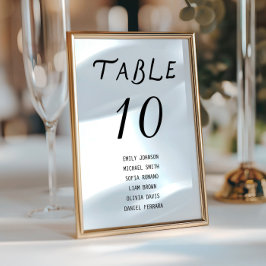 Minimalistische Schrift Hochzeitstisch Nummer Tischnummer