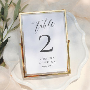 Minimalistische Schrift Kalligrafie Elegante Hochz Tischnummer