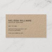 Minimalistische Schrift Moderne Rustikale Kraft Visitenkarte (Rückseite)