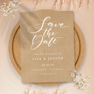 Minimalistische Schrift Rustikale Kraft Save the D Postkarte