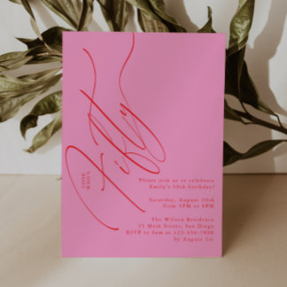 Minimalistische Schrift-Typografie 50. Geburtstags Einladung