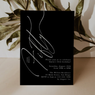 Minimalistische Schrift-Typografie 50. Geburtstags Einladung