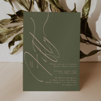 Minimalistische Schrift-Typografie 50. Geburtstags Einladung
