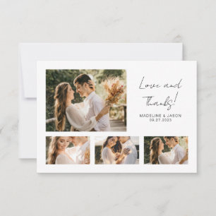 Minimalistische Schriftart Foto Collage Hochzeit D Dankeskarte