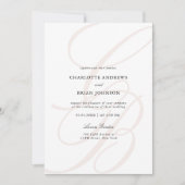 Minimalistische Schriftart Monogramm QR-Code Hochz Einladung (Vorderseite)